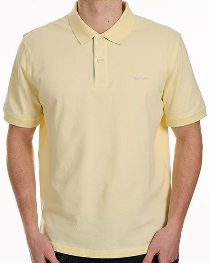 Gant Poloshirt mit Kontrastkragen, Vanillegelb