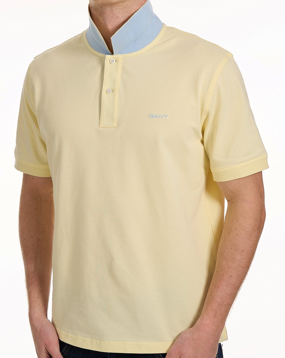 Gant Poloshirt mit Kontrastkragen, Vanillegelb