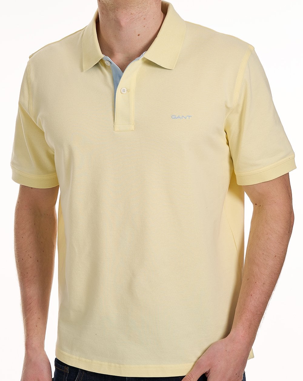 Gant Poloshirt mit Kontrastkragen, Vanillegelb