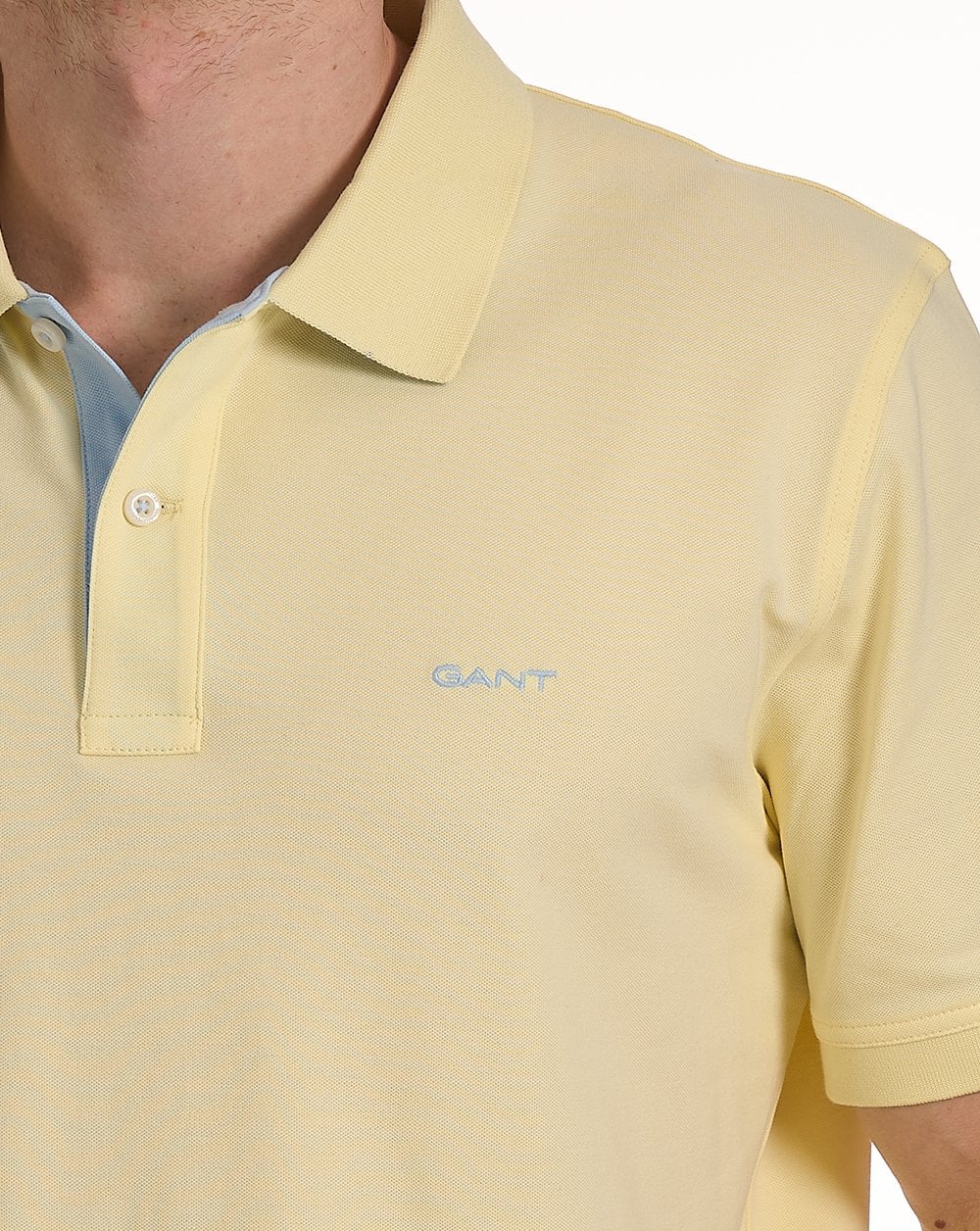 Gant Poloshirt mit Kontrastkragen, Vanillegelb