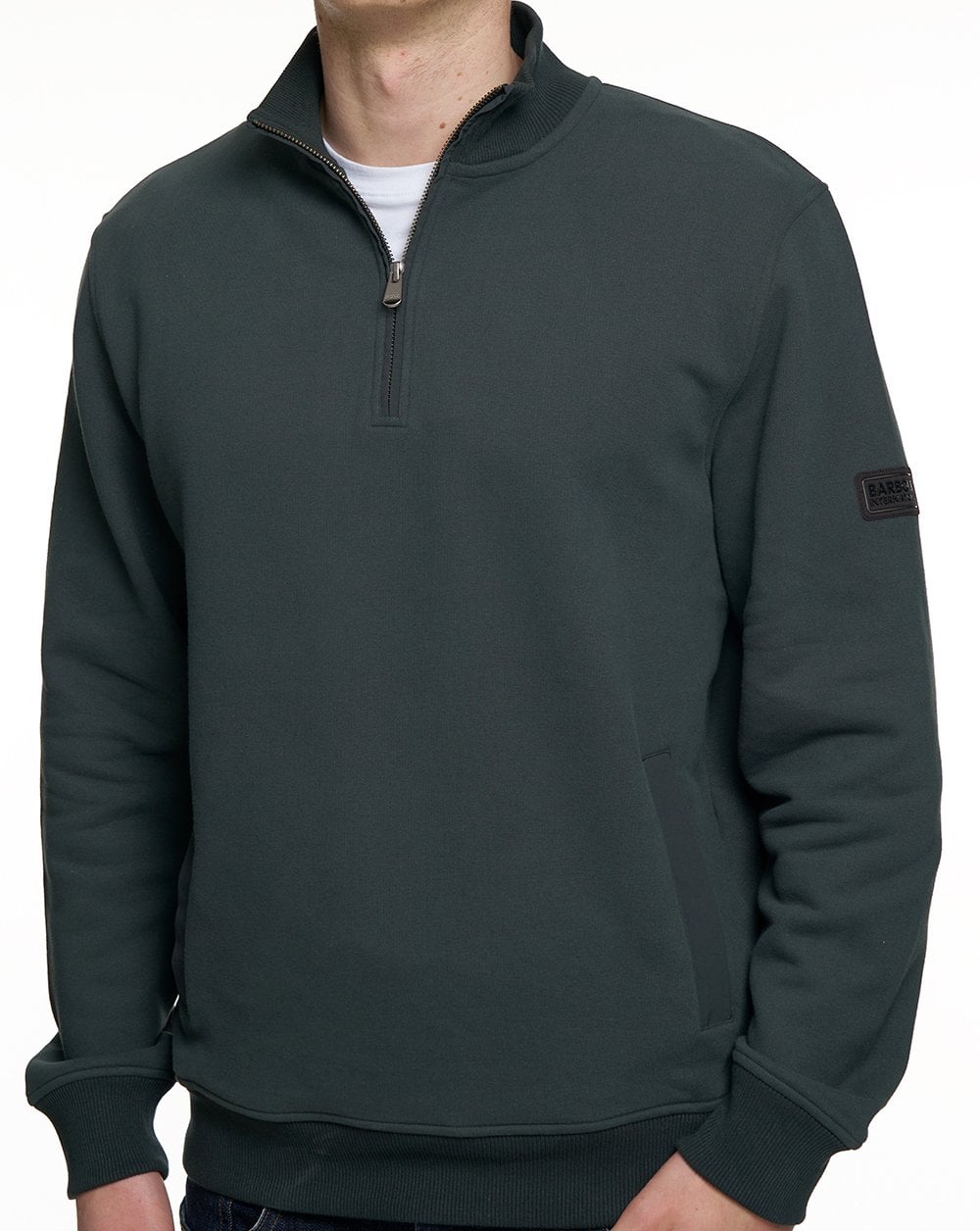 Barbour International Ehan Half Zip Sweatshirt Waldgrün