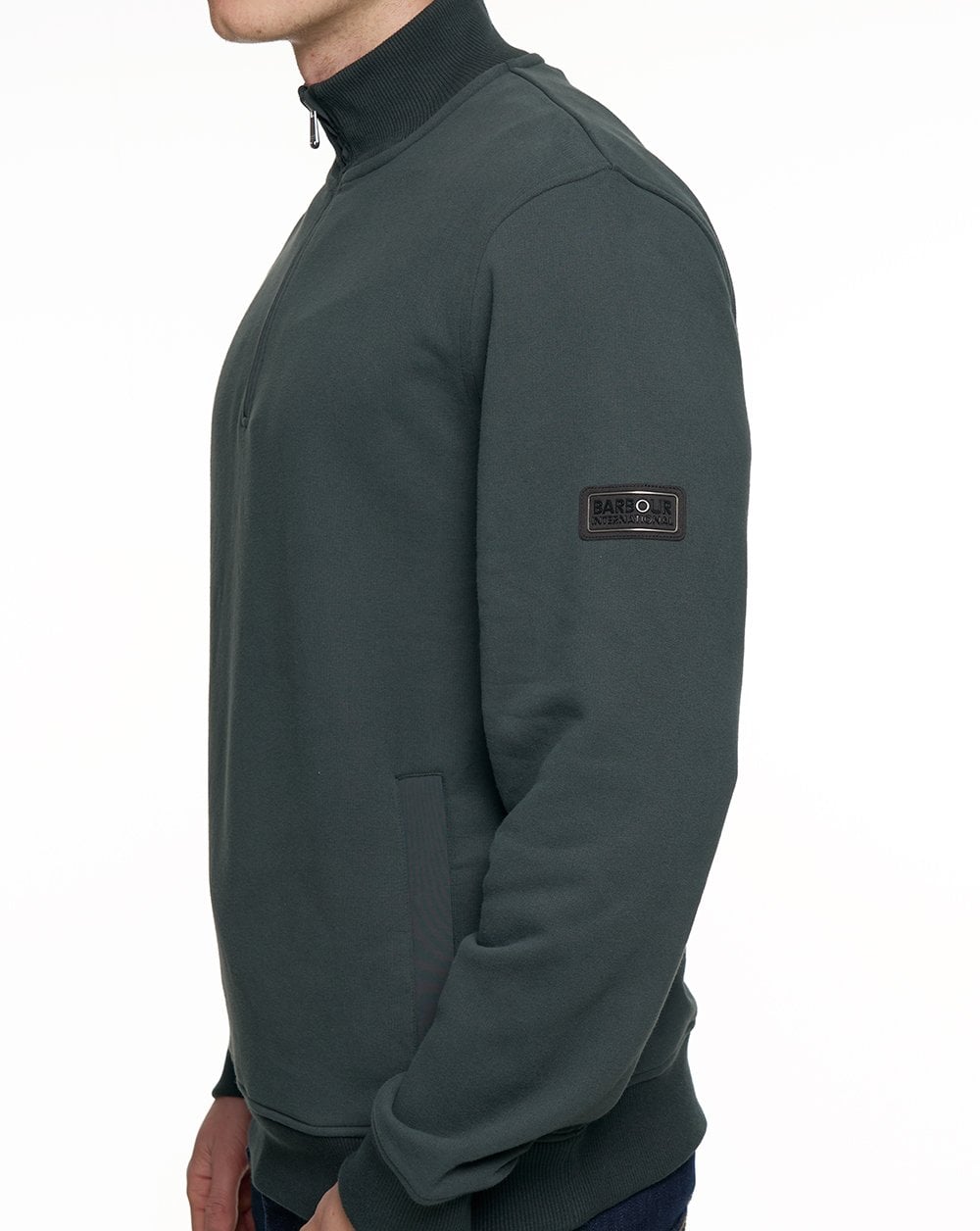 Barbour International Ehan Half Zip Sweatshirt Waldgrün