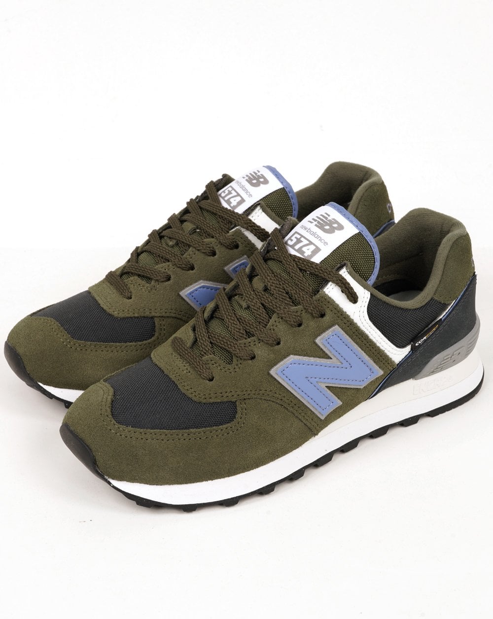 New Balance 574 Sneaker Khaki/Blau/Grau