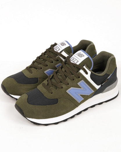 New Balance 574 Sneaker Khaki/Blau/Grau