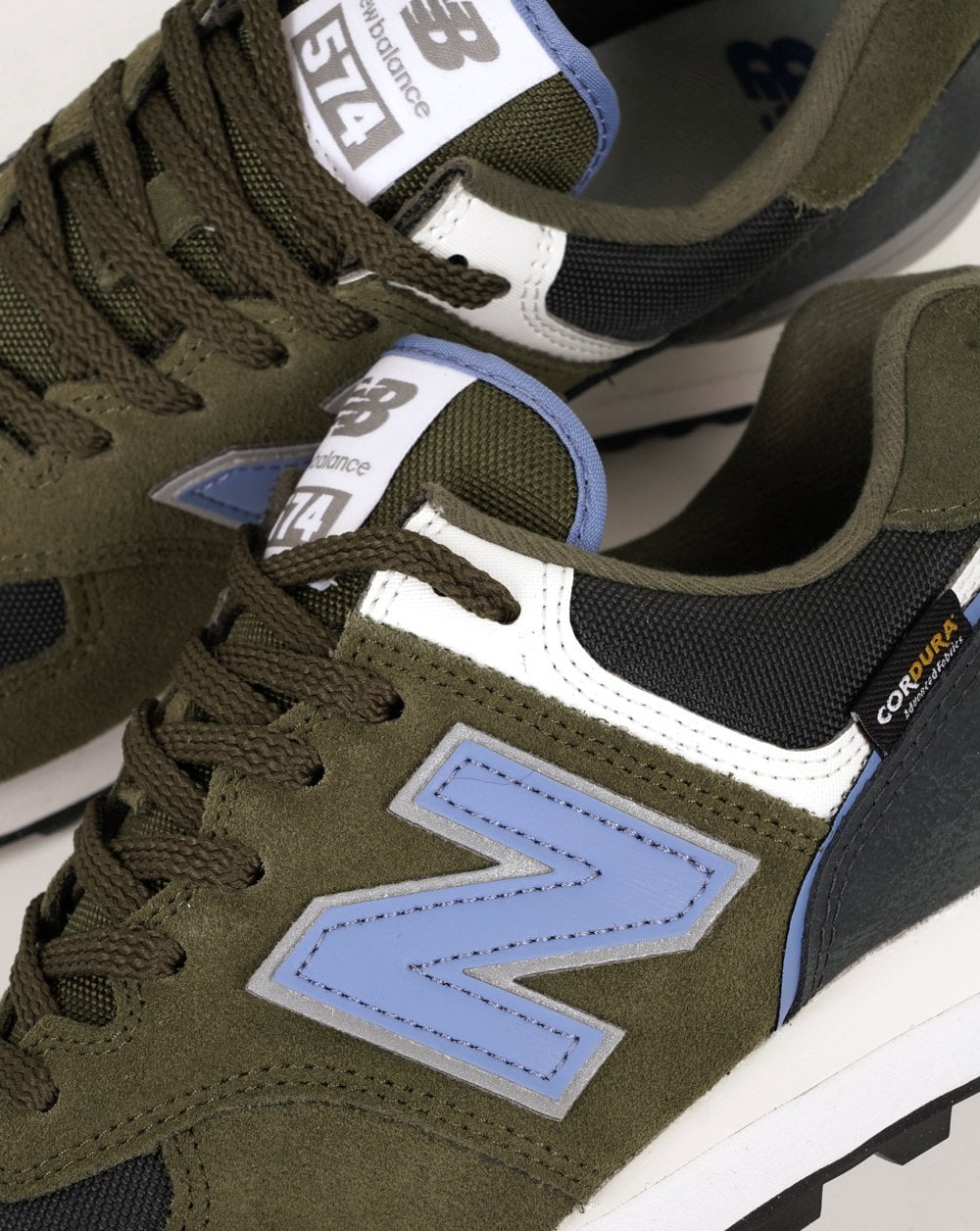 New Balance 574 Sneaker Khaki/Blau/Grau