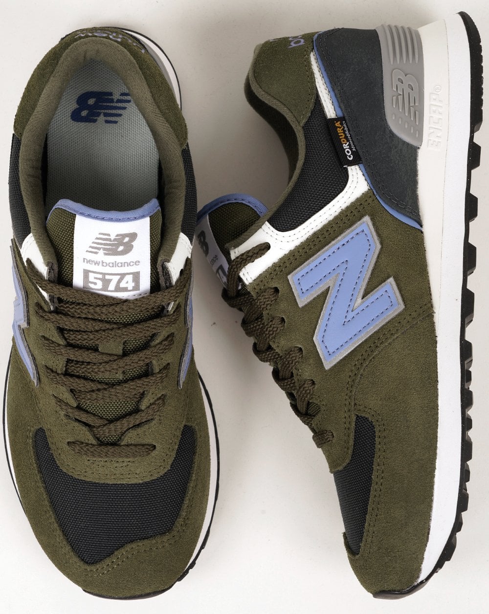 New Balance 574 Trainers Khaki/Blue/Grey