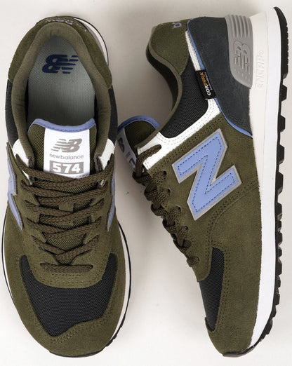 New Balance 574 Sneaker Khaki/Blau/Grau