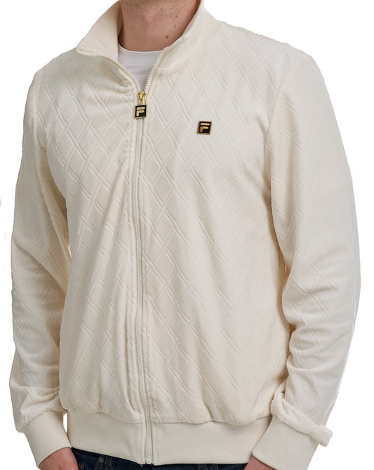 Fila Gold Diamond Velours-Trainingsjacke Off White