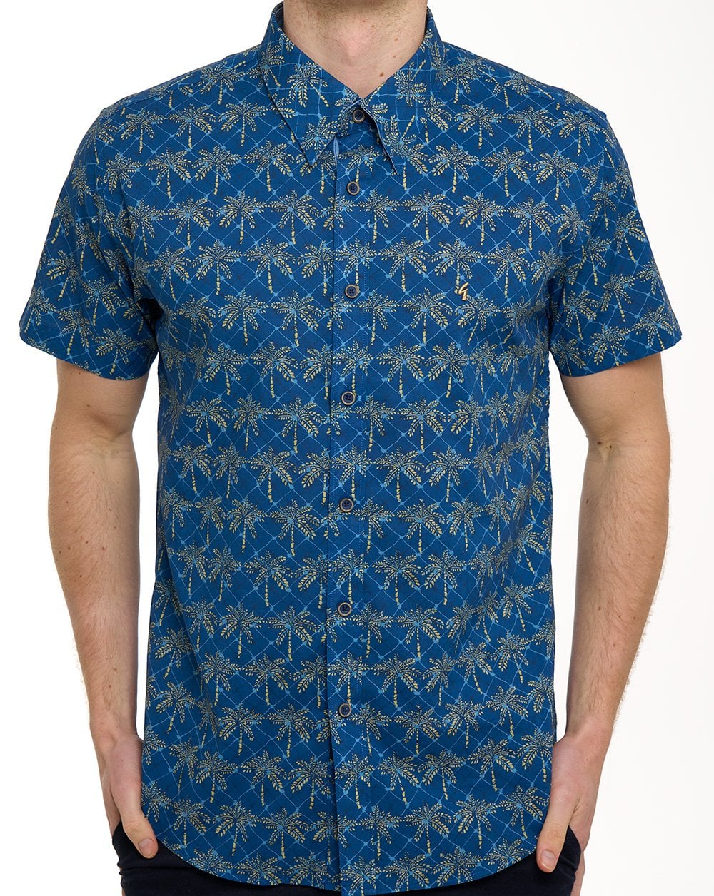 Gabicci Vintage Palmer Kurzarmhemd, Marineblau