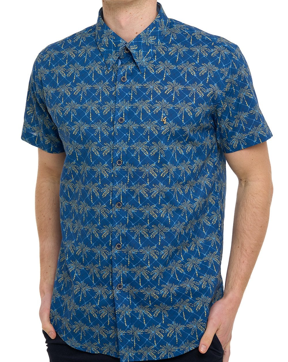 Gabicci Vintage Palmer Kurzarmhemd, Marineblau