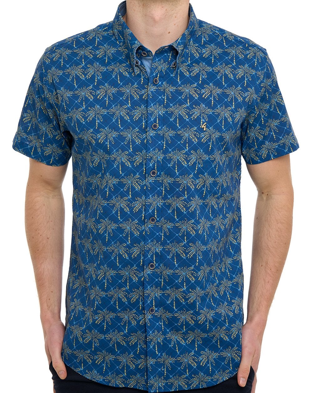 Gabicci Vintage Palmer Kurzarmhemd, Marineblau