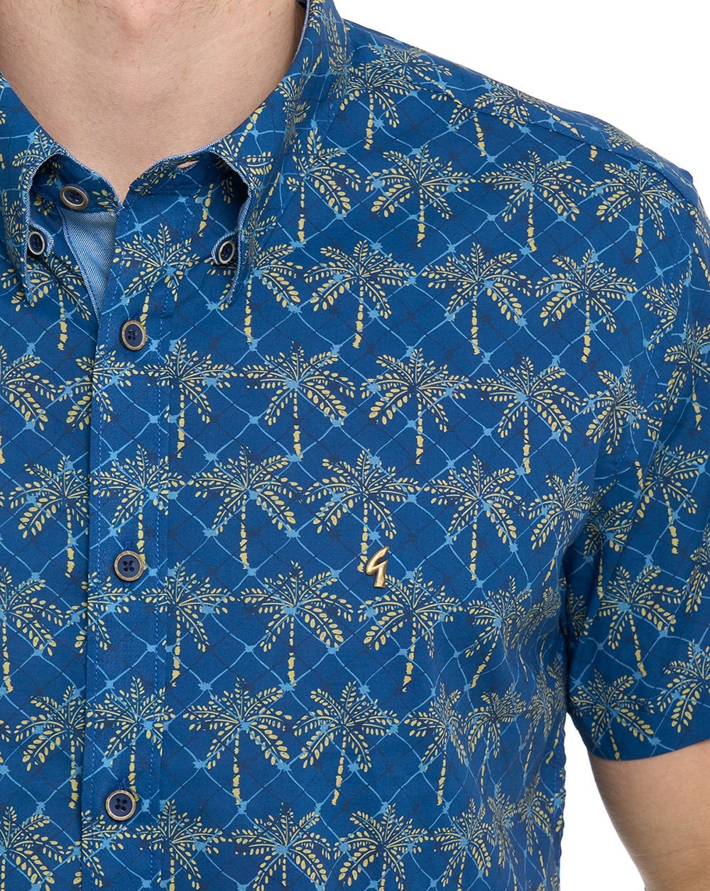 Gabicci Vintage Palmer Kurzarmhemd, Marineblau