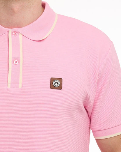 Trojan Ottoman Poloshirt mit Streifenbesatz, rosa