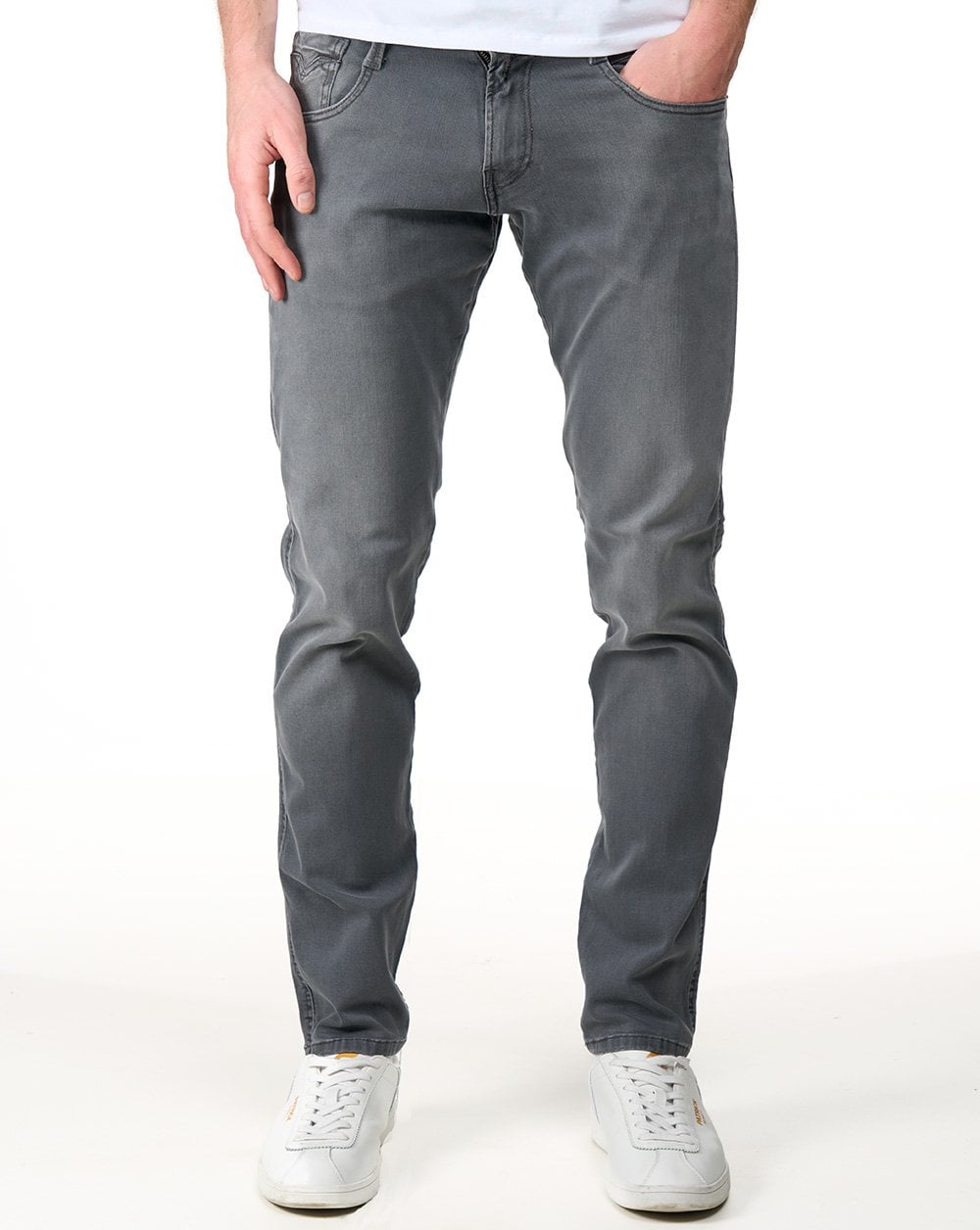 Replay Power Stretch Anbass Slim Fit Jeans, mittelgrau