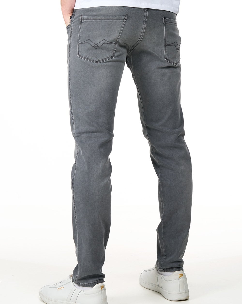 Replay Power Stretch Anbass Slim Fit Jeans, mittelgrau