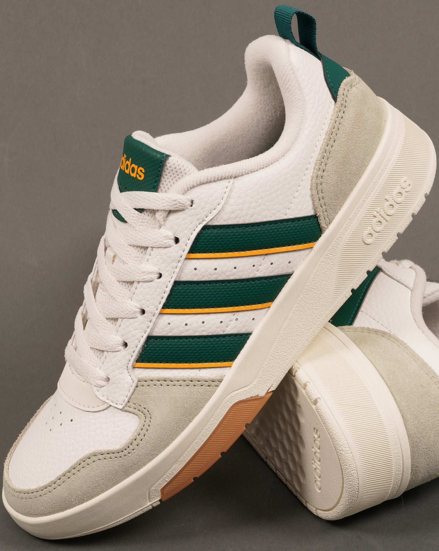 Adidas Courtwave Trainers White/Green/Yellow