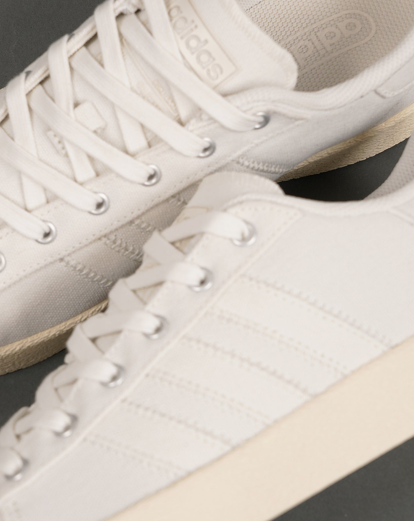 Adidas Canvas Hook Trainers Off White