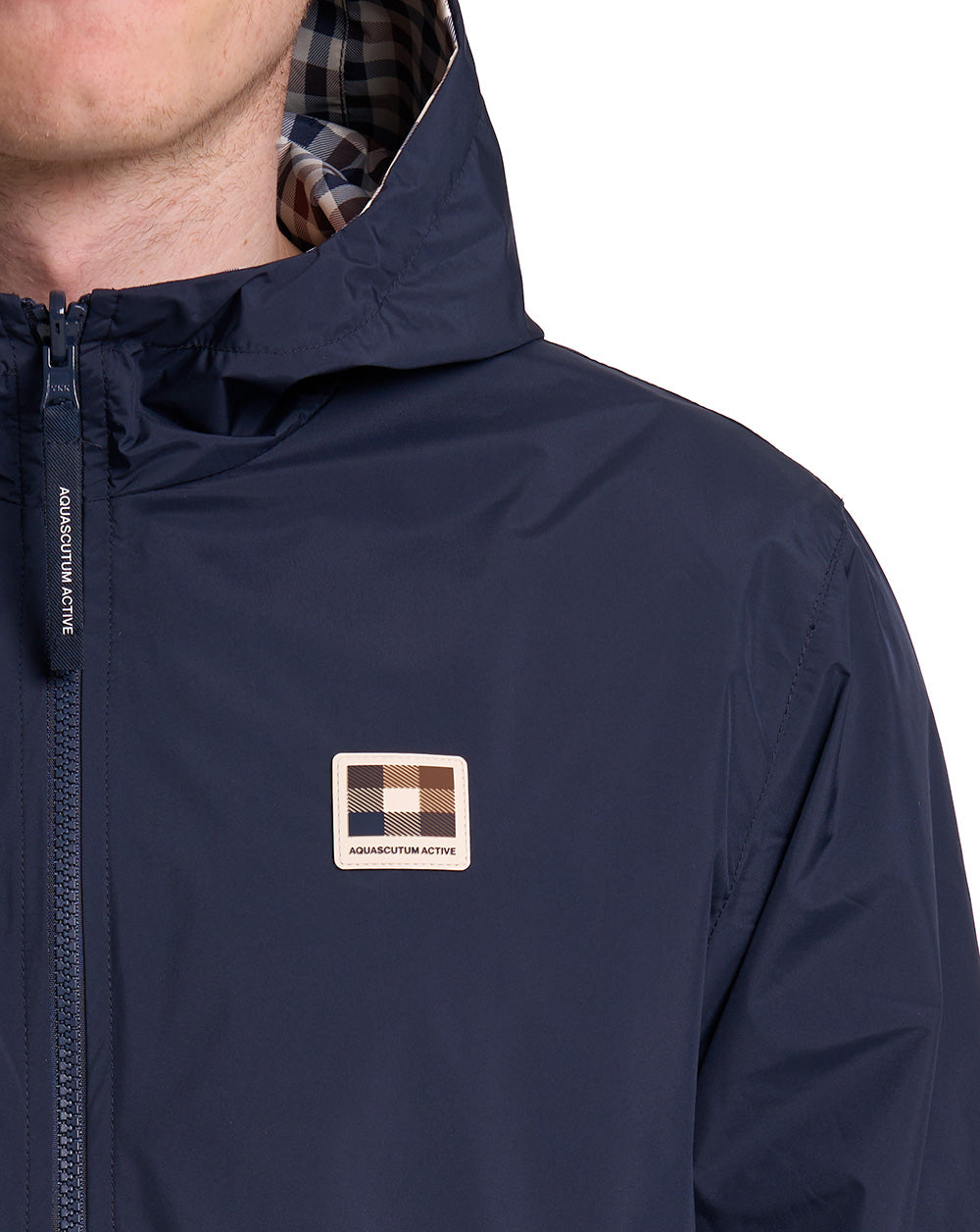 Aquascutum Badge Reversible Hooded Sailor Jacket Navy