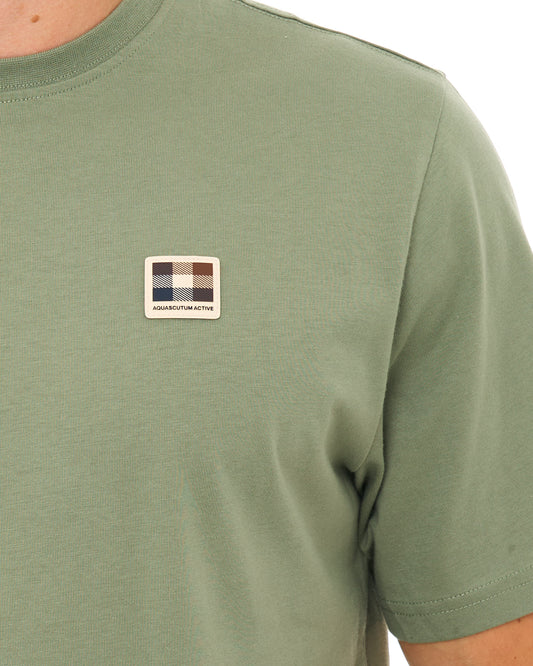 Aquascutum Aquascutum Badge T Shirt Army Green