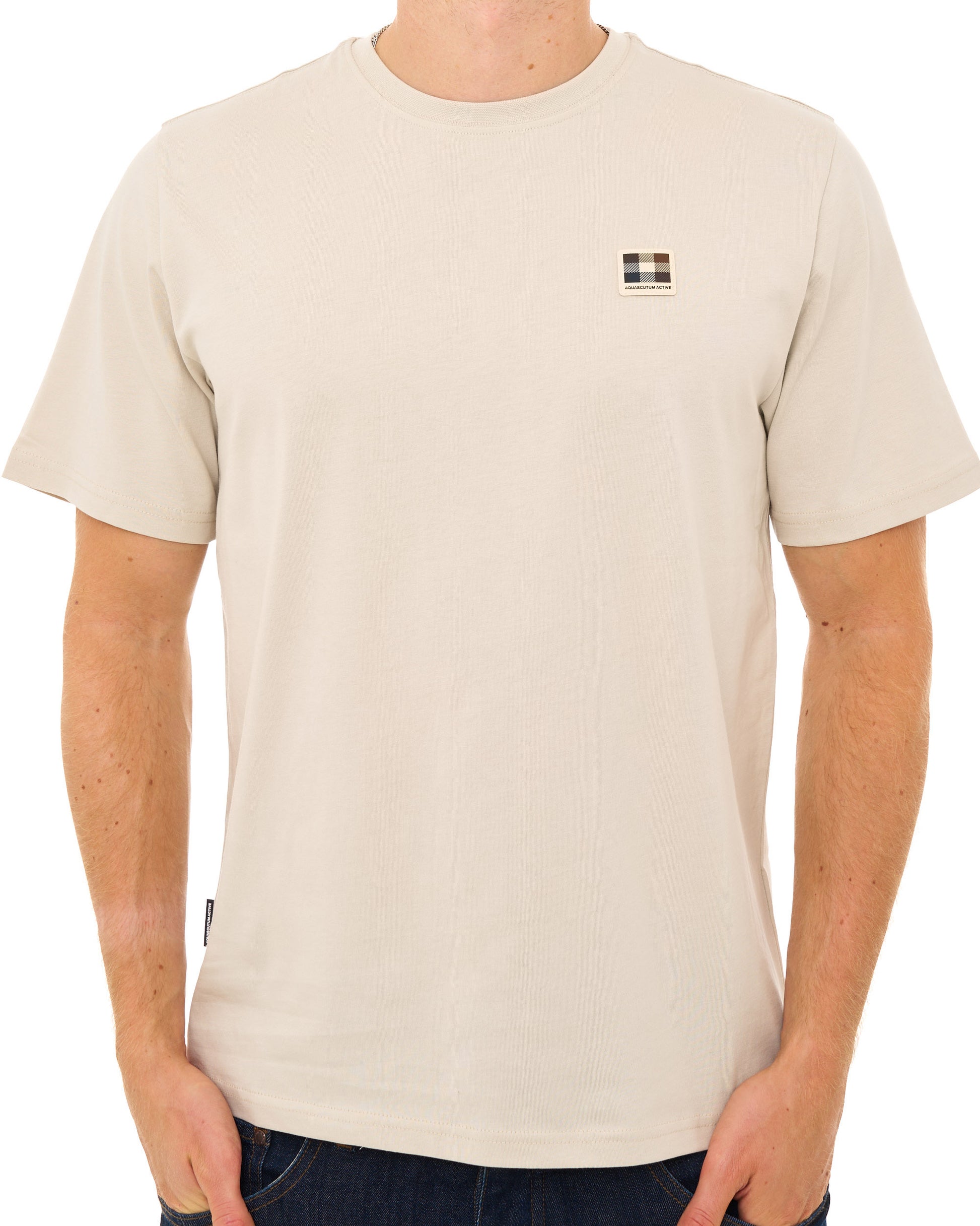 Aquascutum Badge T Shirt Beige