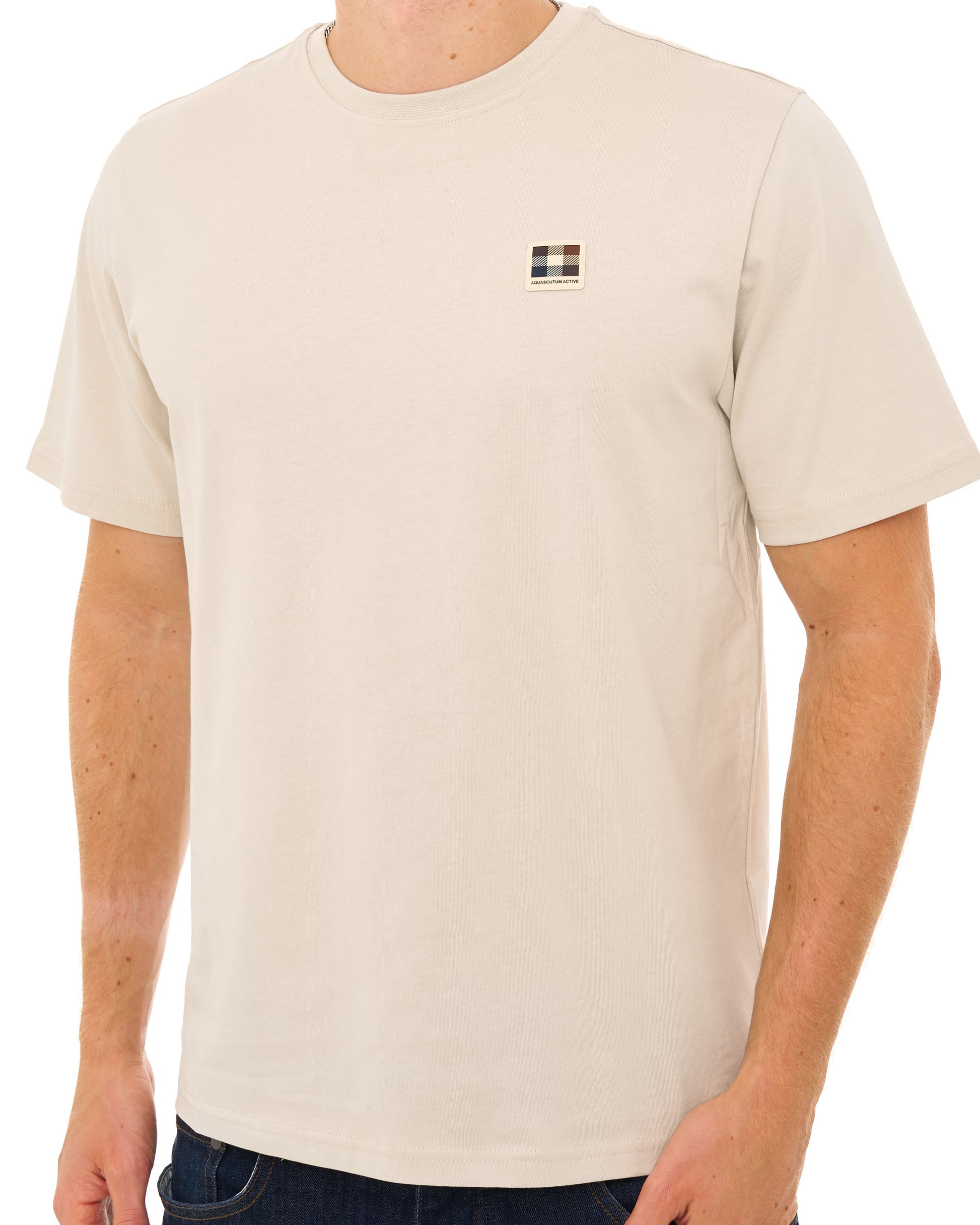 Aquascutum Badge T Shirt Beige