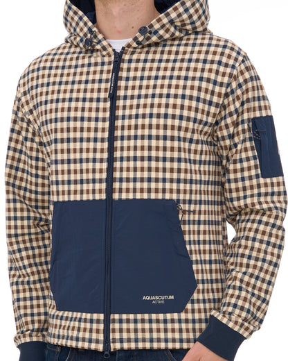Aquascutum Check FZ Hoody Navy