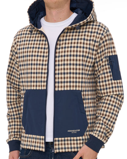 Aquascutum Check FZ Hoody Navy