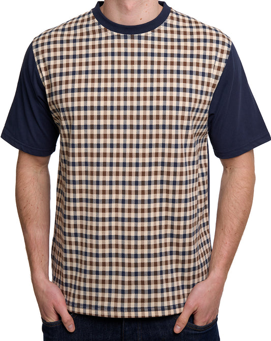 Aquascutum Aquascutum Club Check T-Shirt Navy