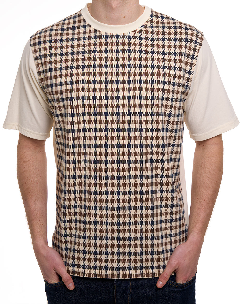 Aquascutum Club Check T-Shirt Off White