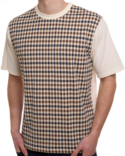 Aquascutum Club Check T-Shirt Off White