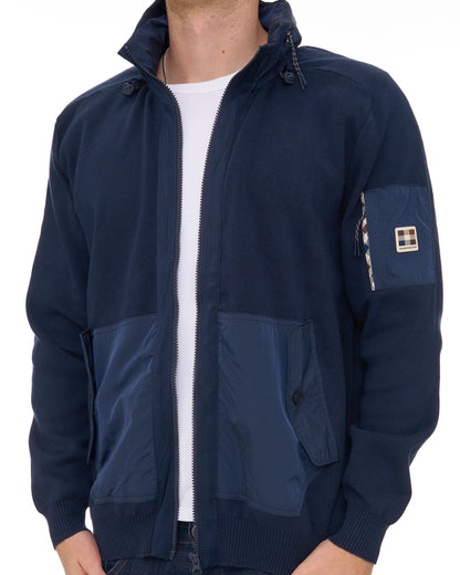 Aquascutum Cotton Knit FZ Jumper Navy