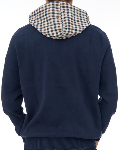Aquascutum Cotton Knit FZ Jumper Navy