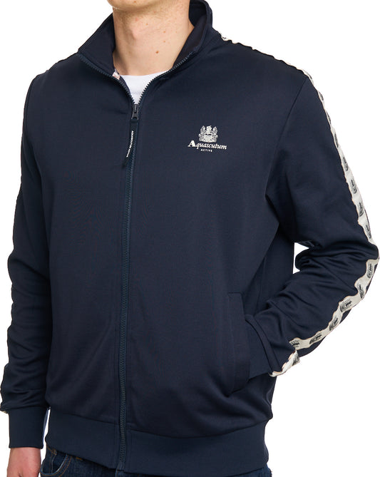 Aquascutum Crest Tape Track Top Navy