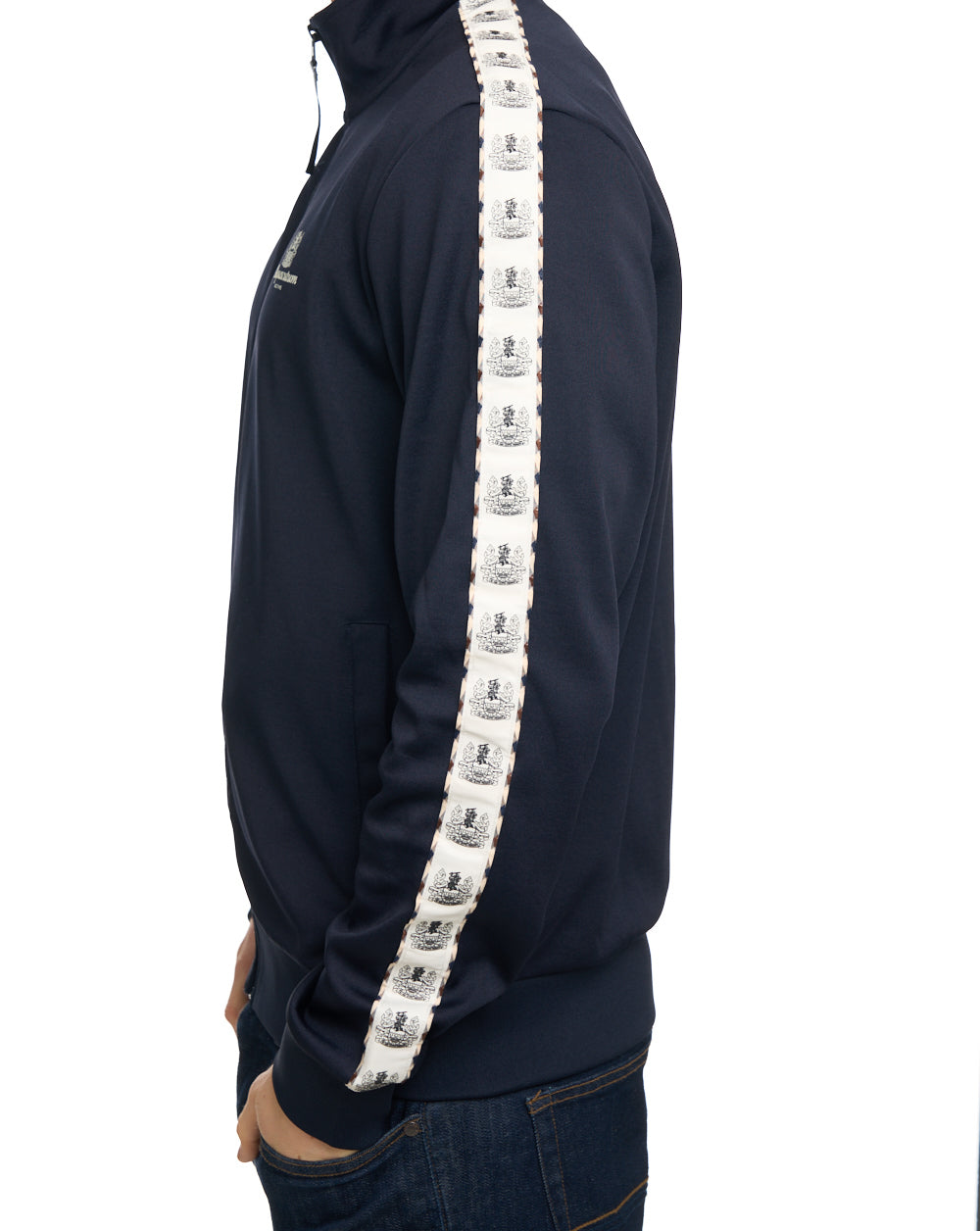 Aquascutum Crest Tape Track Top Navy