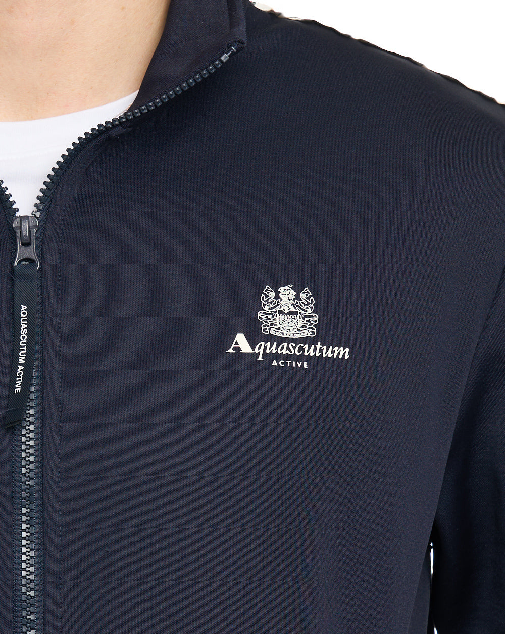 Aquascutum Crest Tape Track Top Navy