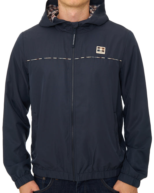 Aquascutum Aquascutum Diamond Wave Badge Hooded Jacket Navy