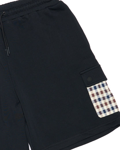Aquascutum Lamina Check Pocket Shorts Black
