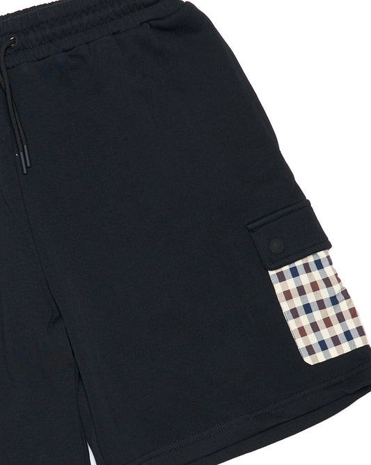 Aquascutum Aquascutum Lamina Check Pocket Shorts Black