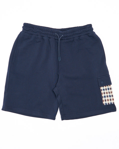 Aquascutum Lamina Check Pocket Shorts Navy