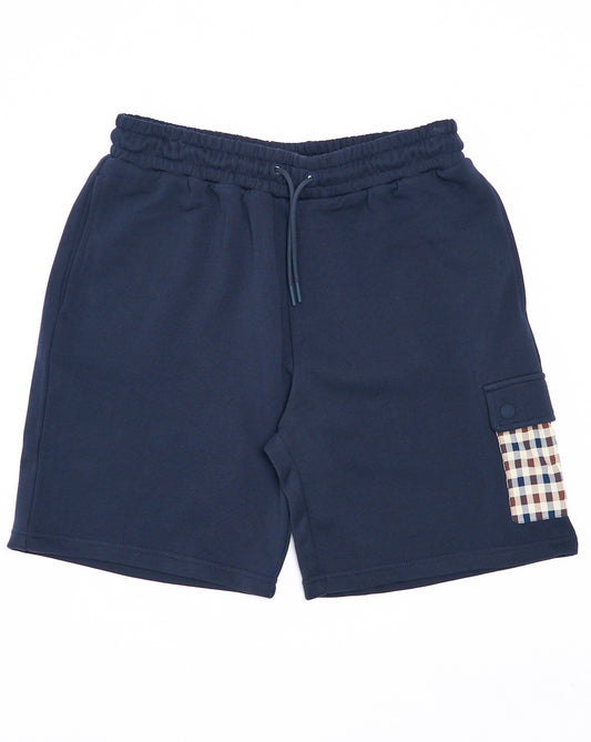 Aquascutum Aquascutum Lamina Check Pocket Shorts Navy