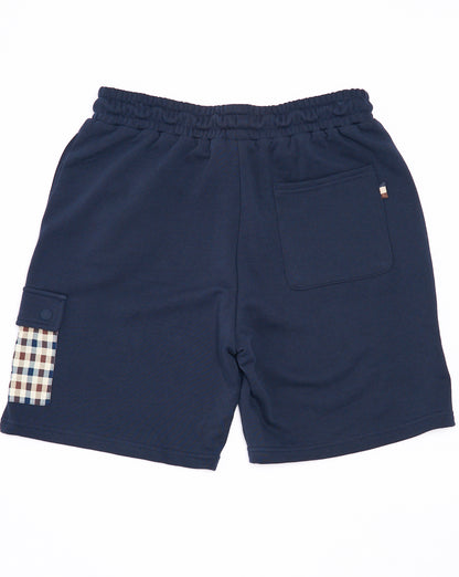 Aquascutum Lamina Check Pocket Shorts Navy