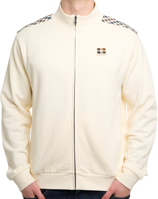 Aquascutum Aquascutum Lamina Club Check Detail Track Top Old White