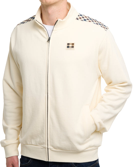 Aquascutum Aquascutum Lamina Club Check Detail Track Top Old White
