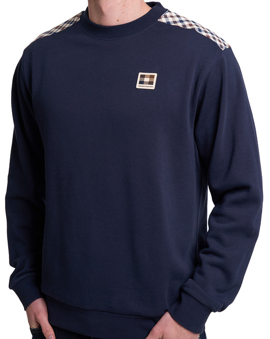 Aquascutum Aquascutum Lamina Crew Sweatshirt Navy