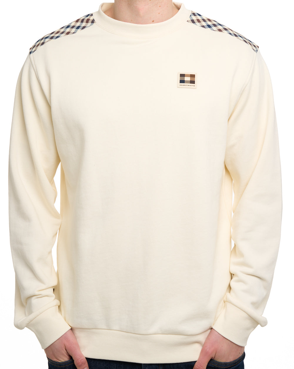 Aquascutum Lamina Crew Sweatshirt Old White