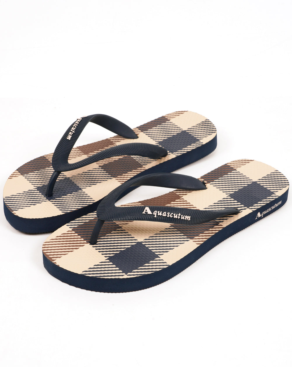 Aquascutum Macro Iconic Flip Flops Navy