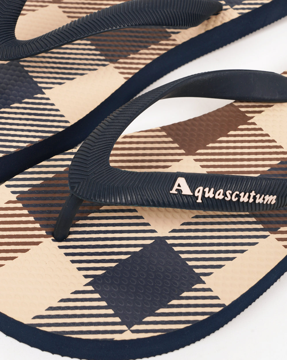 Aquascutum Macro Iconic Flip Flops Navy