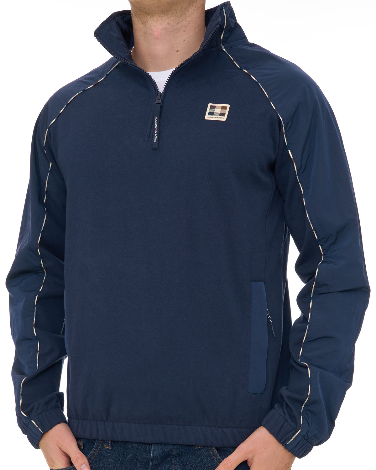 Aquascutum Qtr Zip Tech Sweat Navy
