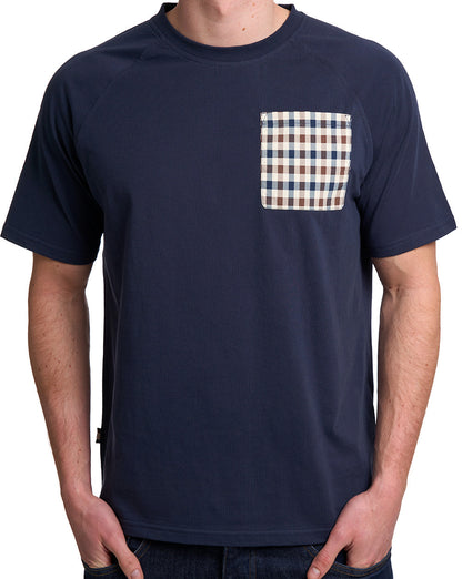 Aquascutum Raglan Pocket T-Shirt Navy