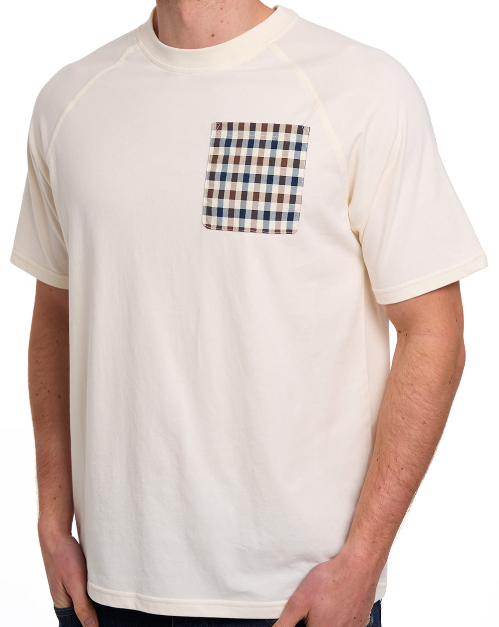 Aquascutum Raglan Pocket T-Shirt Off White